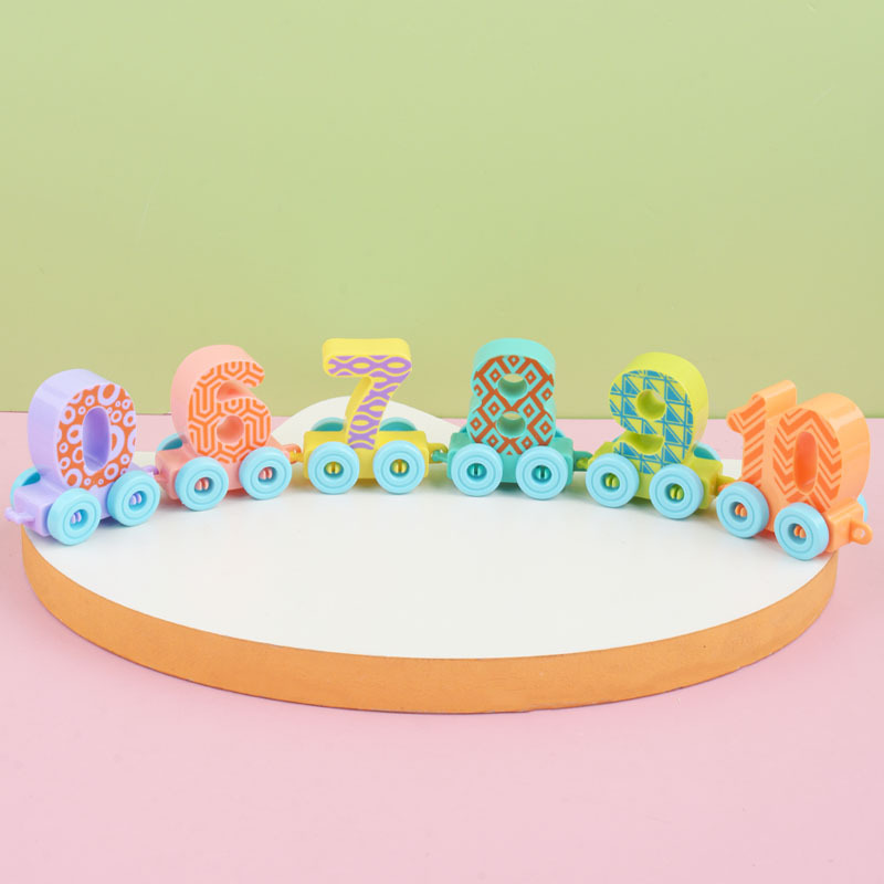 Niños 12-sección digital tren juguetes kindergarten bebé rompecabezas bloques de construcción 1-3 años de edad niños y niñas iluminación educación temprana