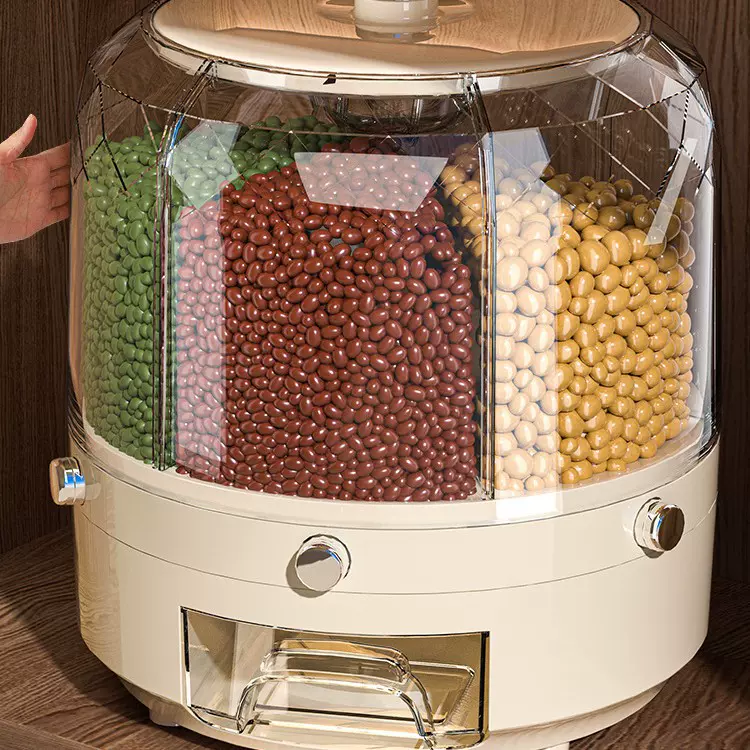 分格米桶食品级防尘防潮密封旋转装大米五谷杂粮家用放储米箱米缸