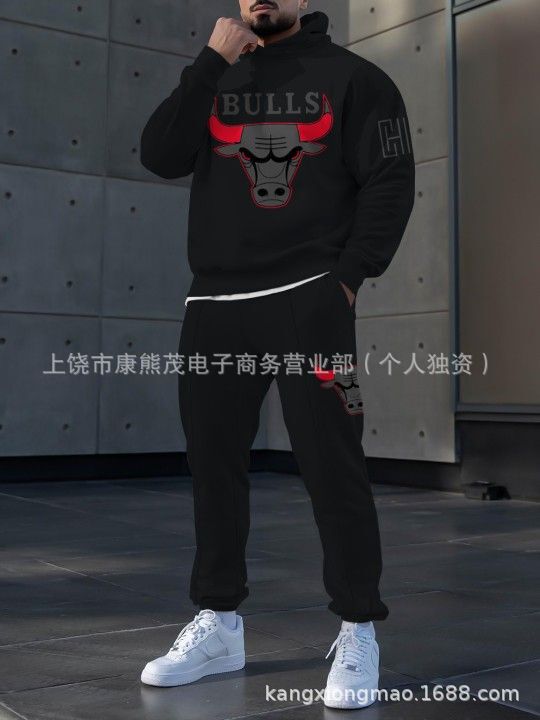 2025新款男士时尚舒适休闲运动连帽卫衣套装欧美跨境NBA休闲套装|undefined