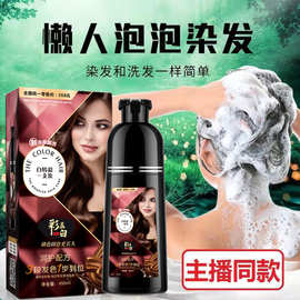 染发剂彩盖白泡泡染染发膏一洗上色自己染发天然纯植物不刺激批发
