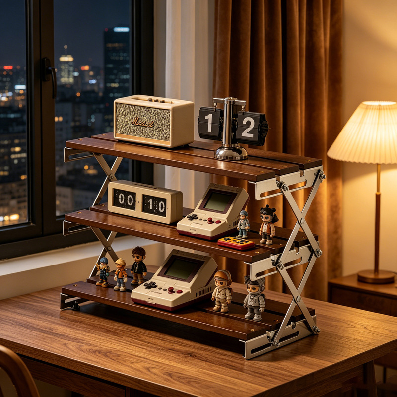 Installation-Free Desktop Storage Rack, Home Computer Desk, Foldable Cup Holder, Camping Table, Bar Counter Storage, Decorative Organizer Rack