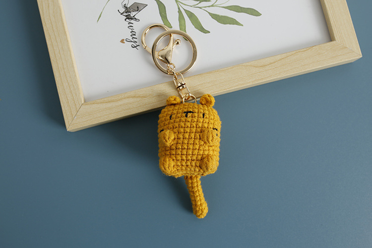 25g Weight Wool Yarn Home Textiles & Decor Type Handmade Inlay Material Keychain Classification 1 Piece Quantity Daily Occasion yarn Material Cartoon, Cat Pattern Knitting Design Cute Style 1 Piece Cartoon Cat Keychain Yarn Handmade Cute Keychain 5