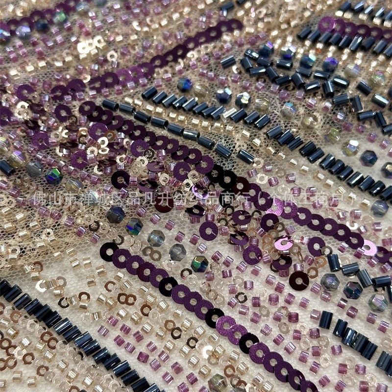 Fabrica de malla de encaje de bordado de cuatro perlas de alta calidad de moda de lujo vestido de cena de dama de moda tela