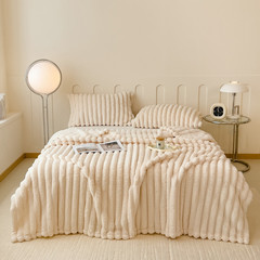 Luxurious Copy Rabbit Fur Throw Blanket Soft Warm Cozy跨境