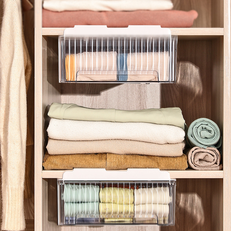 透明下着収納ケース靴下下着整理ケース壁掛け引き出し式家庭用クローゼット|undefined