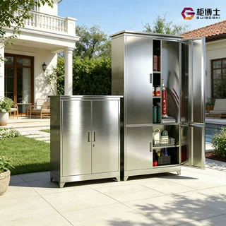 定制户外304不锈钢储物柜室外防水储物柜阳台庭院工具清洁柜厂家