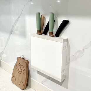 Kitchen wall-mounted knife storage box wall punch-free multi-function storage cabinet door integrated knife kitchen knife holder