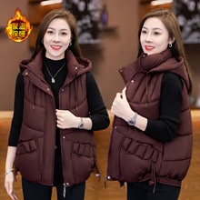 7737纯色马夹棉服女2025秋冬新款韩版设计感小众坎肩宽松背心外套