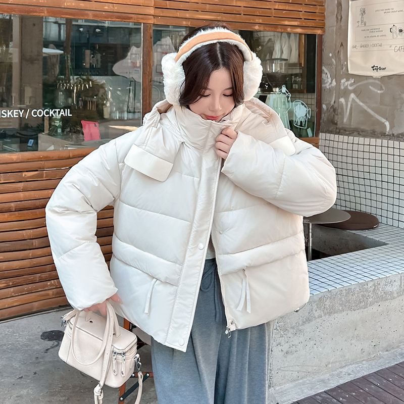 跨境2025新款棉衣女短款冬季连帽棉服韩版时尚棉衣外套百搭面包服|undefined