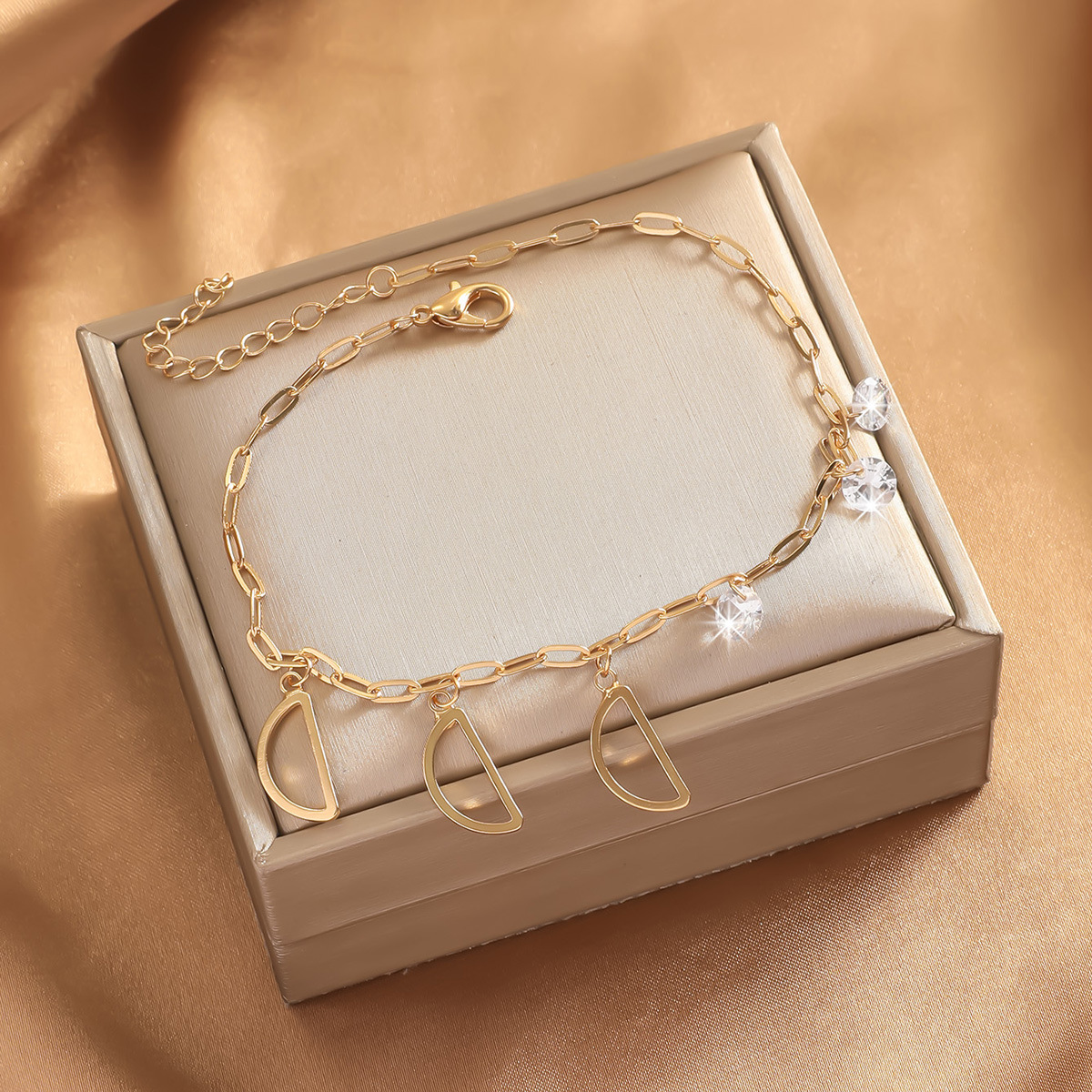 Europa y los Estados Unidos de alta calidad cobre zircon accesorios de hojas de perlas frascos pie ornamentos de doble tobilla de arena juego de tobillas de mujer image 10