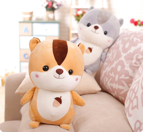 Cute Squirrel Plush Toy, Fleece Cotton Fat Hamster Squirrel Plush Doll, Stuffed Animal Birthday Gift Throw Pillow, Plush Toy