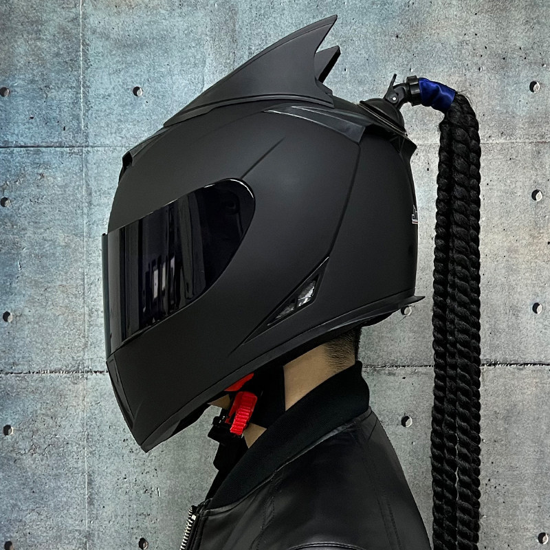 JIEKAI coche eléctrico bicicleta casco hombres y mujeres casco completo cuatro estaciones doble espejo bluetooth personalidad casco gris mentira carrera