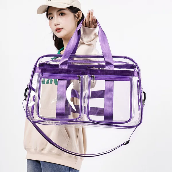 Pvc Transparent Travel Bag Women's Large Capacity Backpack Men's Fashionable Stylish Backpack Fully Transparent Waterproof Student School Bag 40 Silk