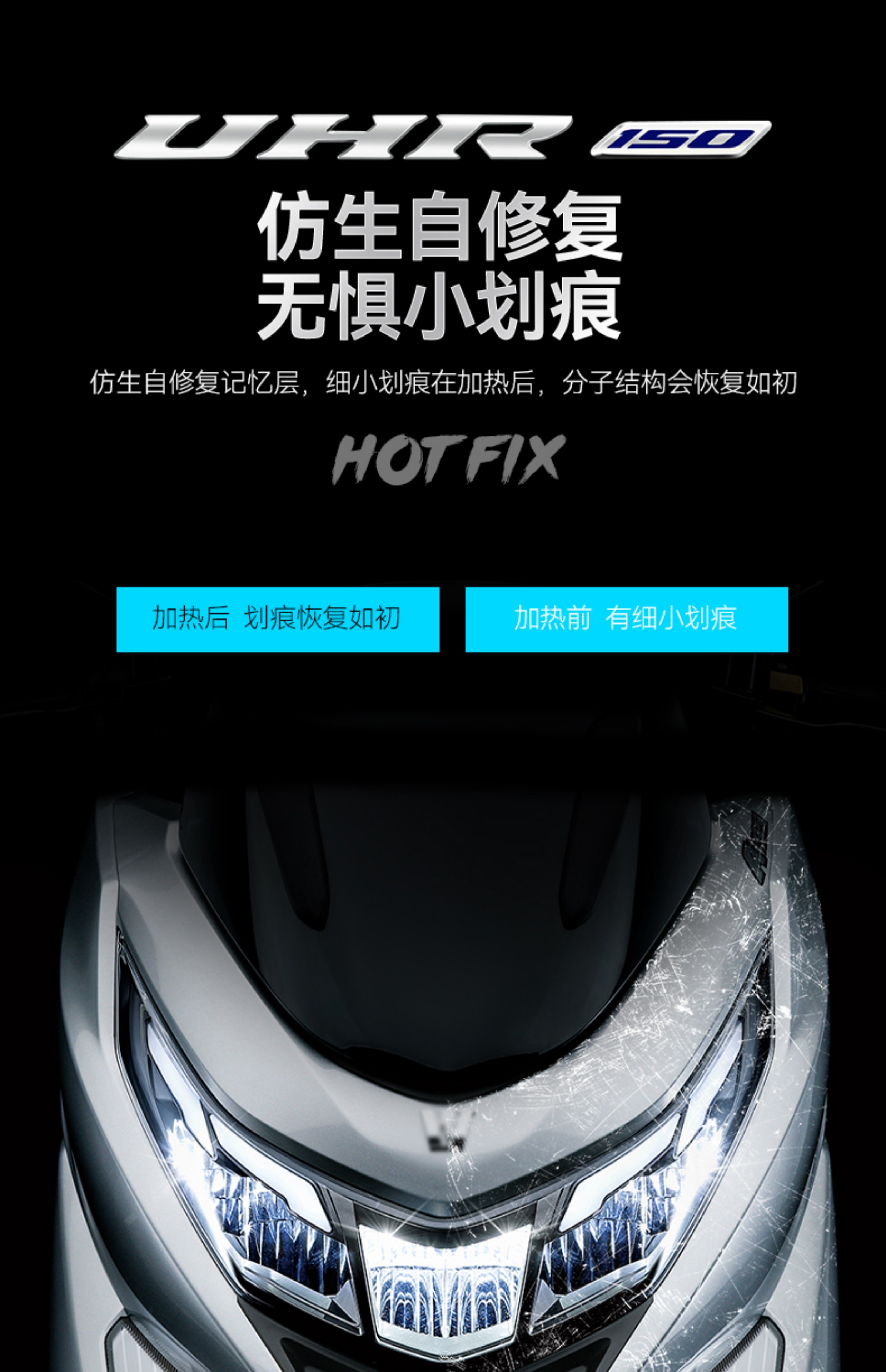 Suitable for Haojue UHR150 invisible car cover, body paint protection film, transparent, self-scratch-resistant, waterproof modification