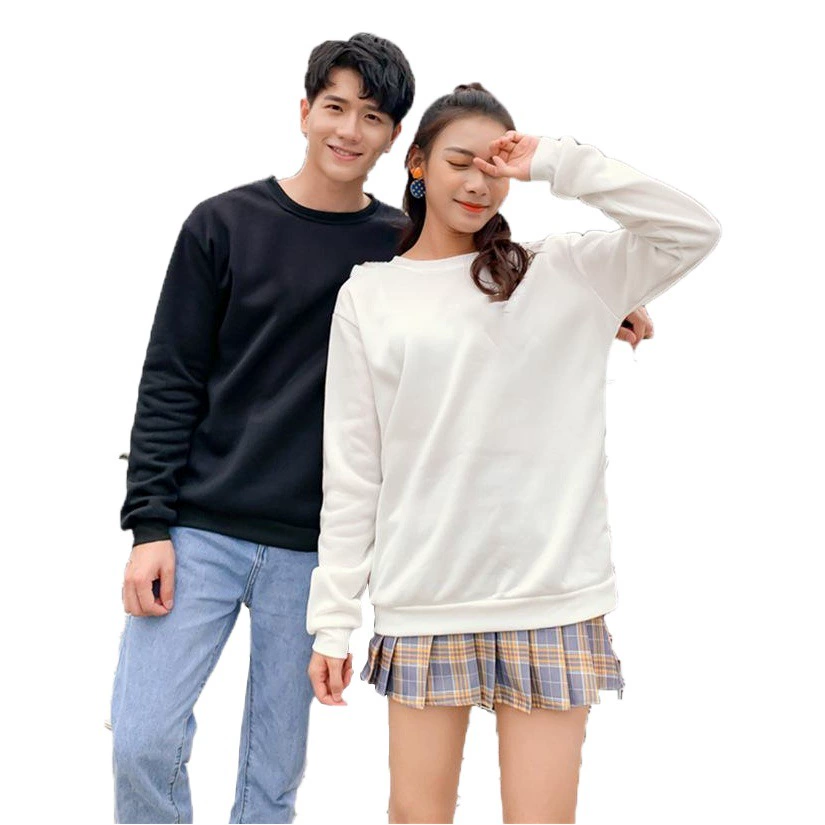 Легкая доска осенне-зимняя мужская одежда на флисовой подкладке Пальто из Южной Кореи с круглым вырезом свободный пустой студенческий Топ командная форма Однотонный свитер