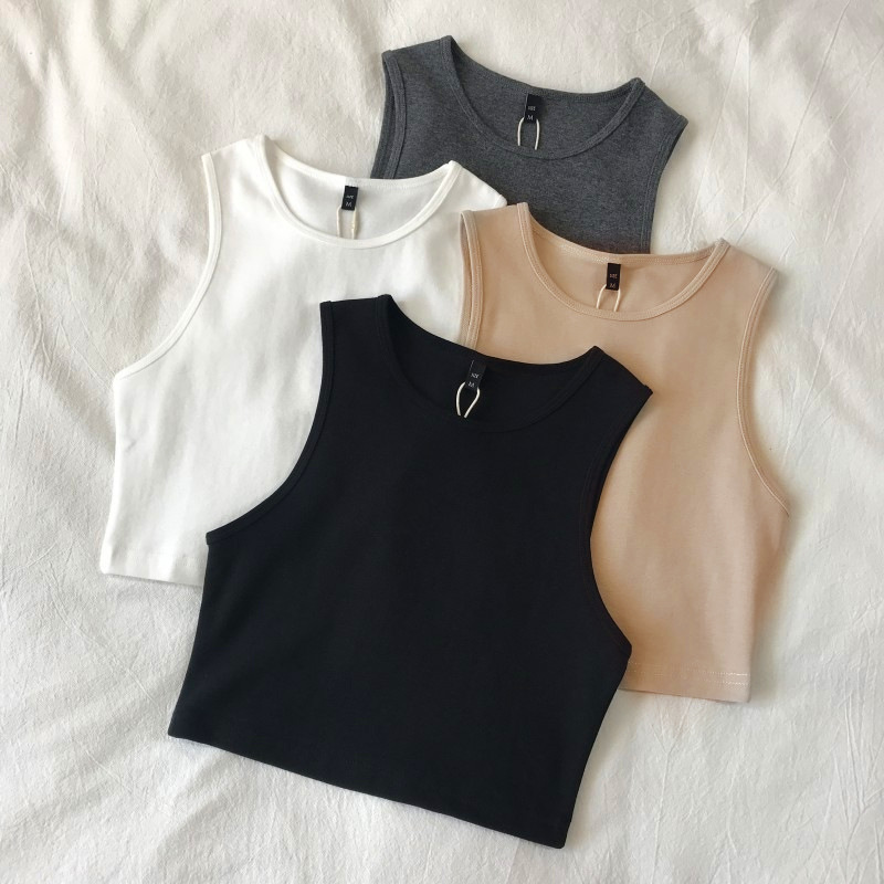 77g Weight Cotton Fabric Type Wholesale Women'S Streetwear Solid Color Tank Tops