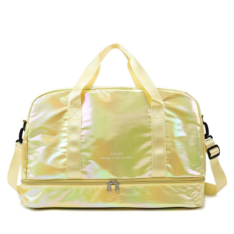 Bolso de fitness de moda 2026 nuevo bolso de mano brillante perlada de gran capacidad de almacenamiento bolso de viaje mochila deportiva