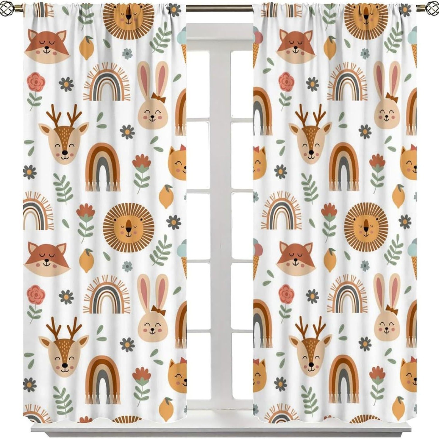 Cortinas impresas transfronterizas jit dibujos animados para niños piel de melocotón cortina de ducha ventana de anime cortina opacas temu Xiyin