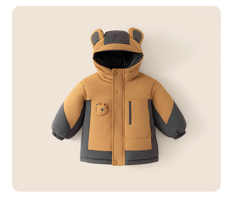 Silta ziemas jaka bērniem ar kapuci un flīsa oderi_voghion.com