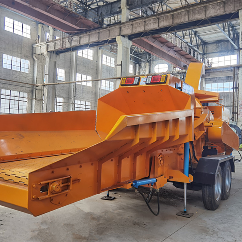 竹子树枝树干粉碎机可移动园林清理机大型粉枝条设备