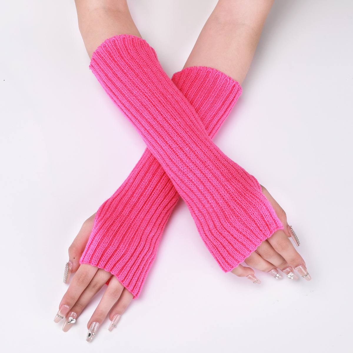 50g Weight Gloves Classification Daily Occasion Solid Color Pattern Women's Fashion Solid Color Knitted Fabric Gloves