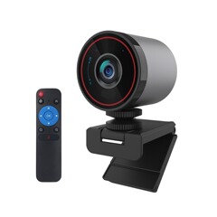4K高画質コンピューターライブカメラ、内蔵プライバシーカバー、AI支援、ジェスチャーコントロール、縦画面、グリーンスクリーン対応