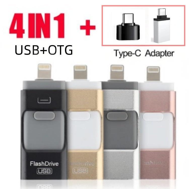 Otg Mobile Phone USB Flash Drive Large Capacity Four-In-One Multi-Function USB Flash Drive 1t Suitable for Huawei Oppo Xiaomi Apple USB Flash Drive 2Tb