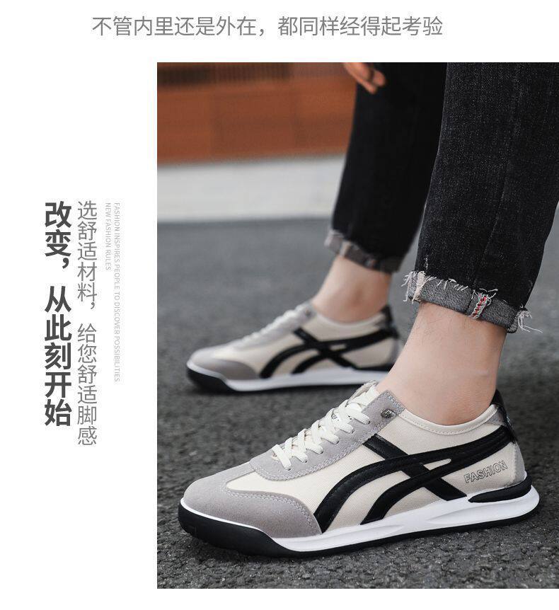 Giày thể thao nam vải phối lưới kiểu mới, đế mềm nhẹ, buộc dây, gót thấp 1–3 cm — màu xanh lá cây, đen chi tiết 16