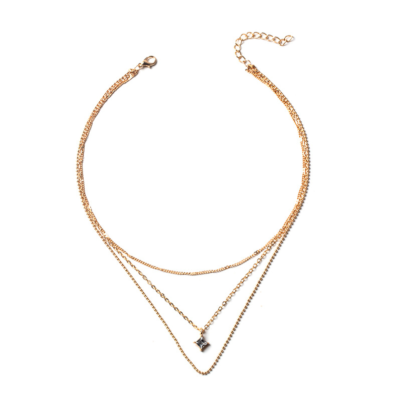 Fyrkantigt diamanthalsband för kvinnor elegant minimalistisk_voghion.com