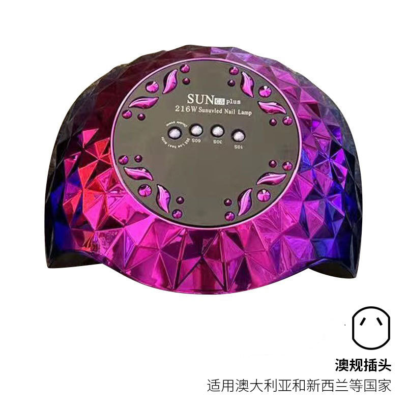 Lámpara de uñas de alta potencia Amazon de 216W, lámpara de fototerapia para uñas, secado rápido, lámpara de curado de gel para uñas de salón, lámpara de curado de esmalte de uñas, transfronteriza