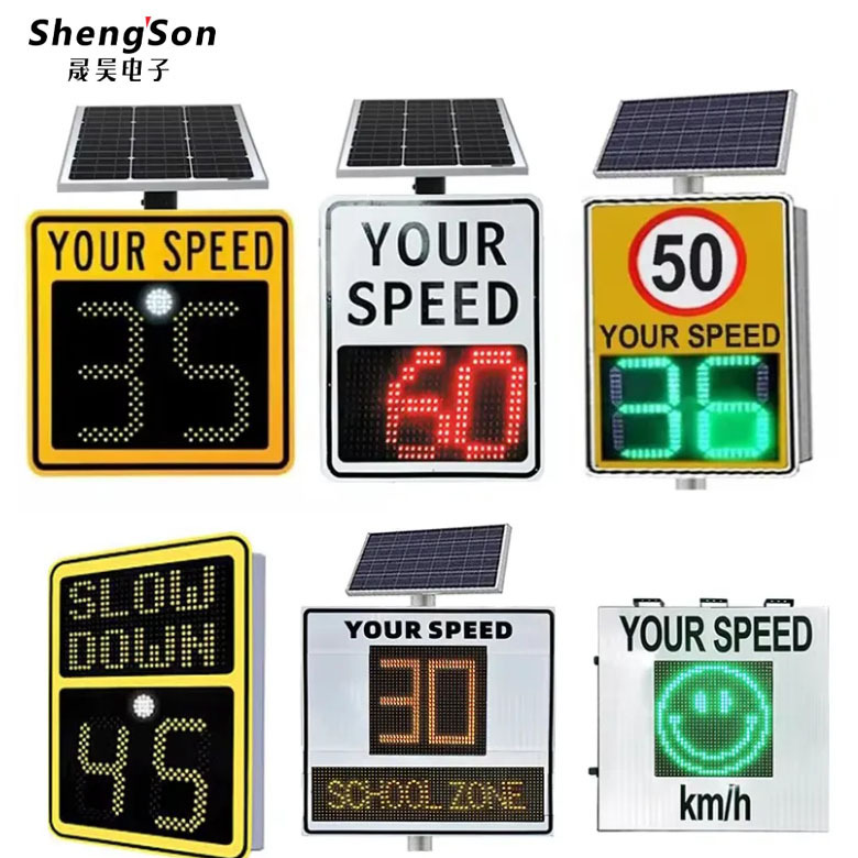 Solar-Powered Led Display Radar Speed Limit Reflective High-Intensity Prism-Type Smiley/Sad Face Traffic Sign
