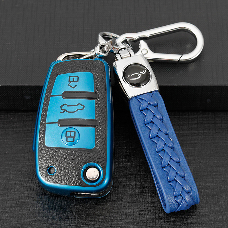 Adecuado para fundas de llaves de Audi Q3, A4L/A6L/Q5L/A7/Q5L/Q7/A8/Q8/TT, modelos antiguos con llave plegable.