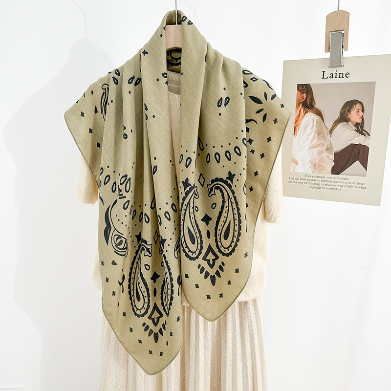 Primavera nueva toalla cuadrada impresa en herringbone flores de anacaju bufandas decorativas paisley impresa bufandas