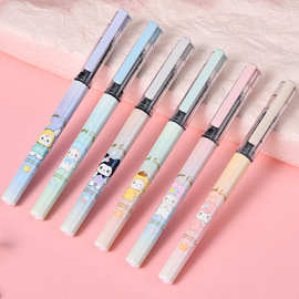 海洋奇遇可换芯直液式速干走珠笔学生全针管中性笔黑色水性签字笔