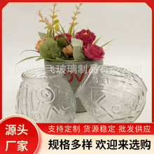 工艺花纹玻璃瓶蜡烛台玻璃瓶赖皮蜡烛罐装饰喷色吊瓶装饰玻璃瓶
