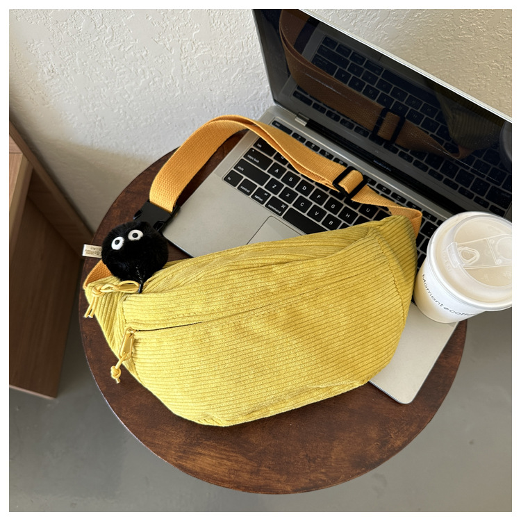 Frauen Taille Tasche Cord Student Schulter Handtasche Crossbody Brust Brust Tasche Fanny Pack Mode Telefon Weibliche Bum Gürtel Geldbörse 2025 – Detail 21
