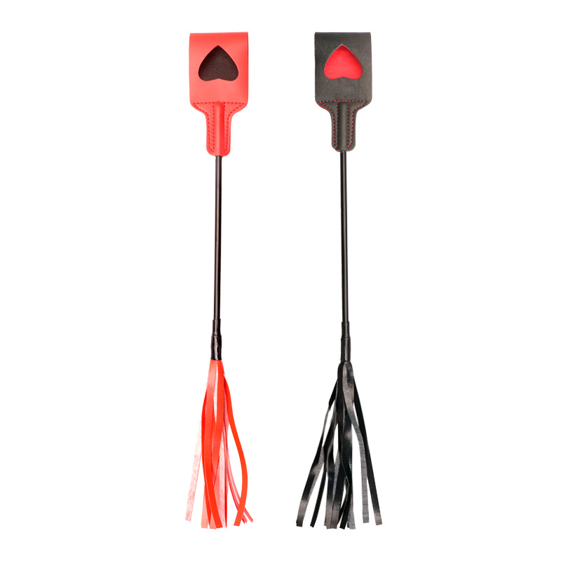 Leather Tassel Hand-Held Whip, Black Leather Paddle for Adult Sensory Play — detail image 6