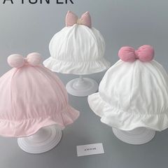 婴儿帽子春秋公主可爱新生儿薄款胎帽保暖婴幼儿纯棉宝宝渔夫帽