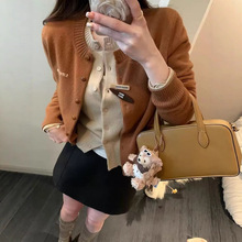 意大利艺刺绣精纺羊毛针织开衫秋冬针织开衫外搭慵懒风羊毛5新衣