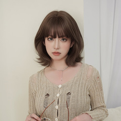 2025年新作クロスボーダー新作ウィッグ女性用ショートカーリーヘアテール外反ファッションネットセレブ全身化学繊維フルヘッドギア