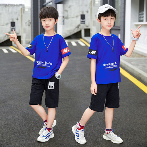 Children's Summer Sports Leisure Set - 2024 New Style, Two-Piece Short Sleeve Set for Big Kids, Korean Version Trendy