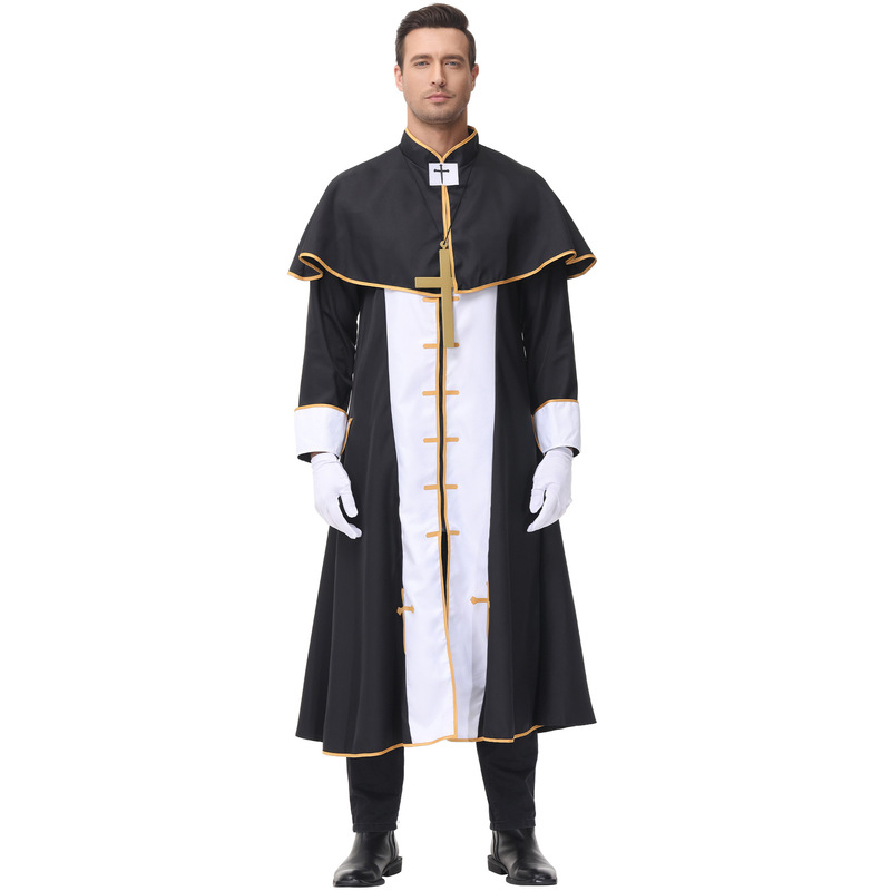 M-Xl Men's Priest Uniform Roman Wizard Uniform Men's Robe Carnival Party Uniform Halloween Costume