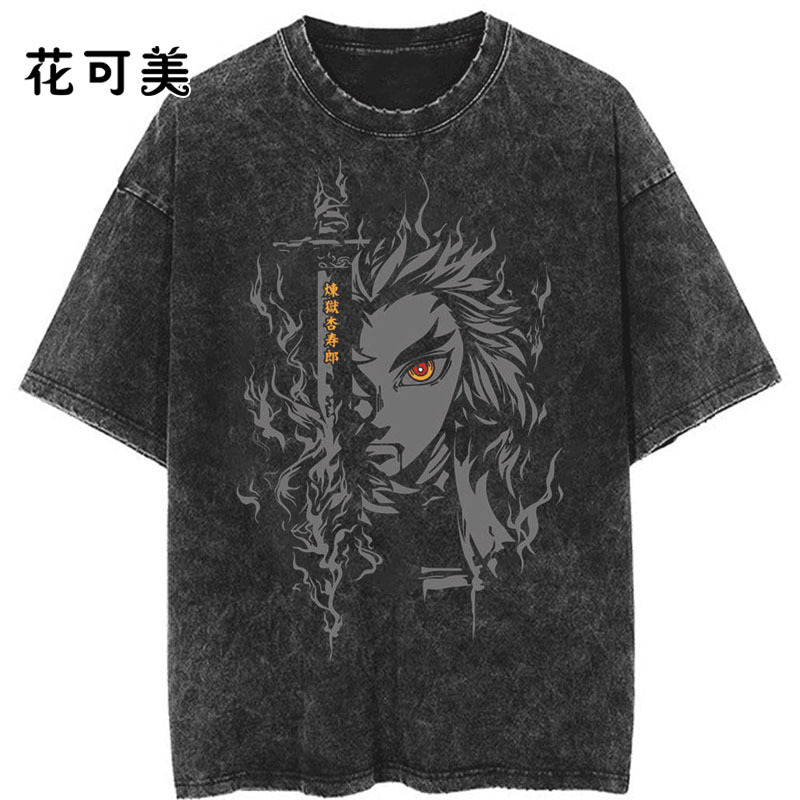ダメージウォッシュレトロトレンド半袖メンズヘビーウォッシュダメージTシャツオーバーサイズトップ|undefined