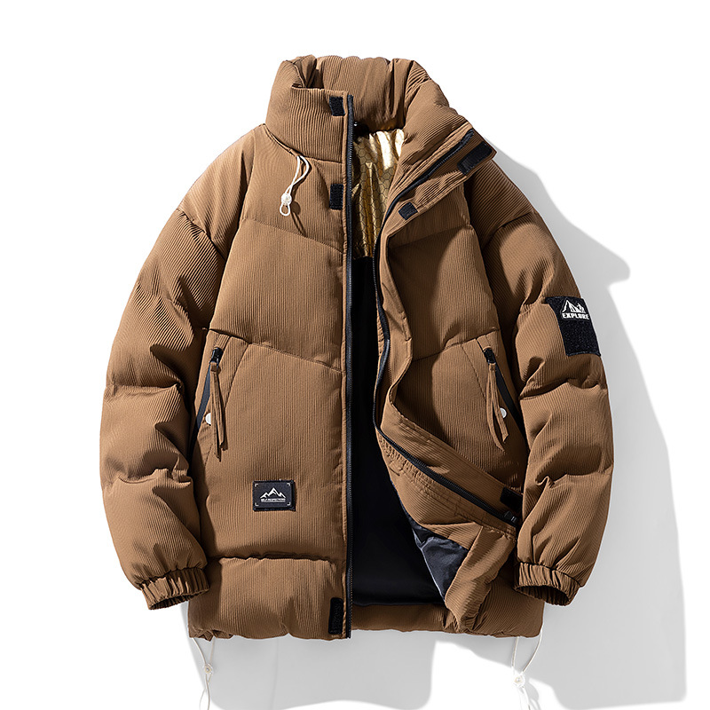 Nuevo abrigo de algodón acolchado para hombres de invierno engrosado cálido color sólido abrigo de estudiante de estilo coreano abrigo de invierno de algodón acolchado para hombres abrigo de algodón acolchado