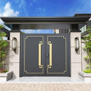 Exquisitely Carved Villa Courtyard Door, Aluminum Carved Electric Door, Rural Yard Aluminum Alloy Entrance Door, Courtyard Wall, Aluminum Art Fence Door