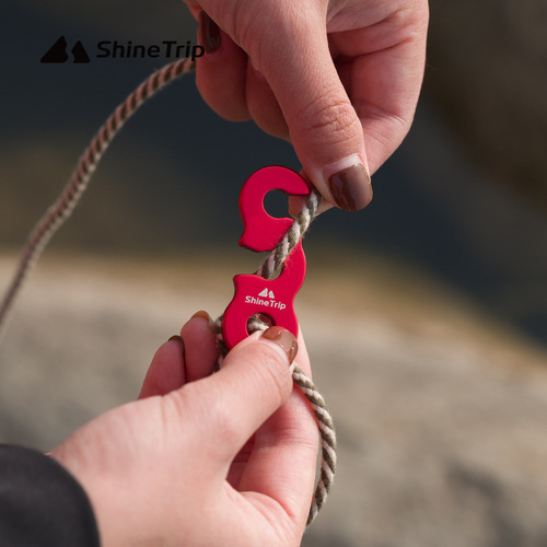 ShineTrip Shanqu Aluminum Alloy Paracord Buckle Tent Drawstring Accessories Wind Rope Buckle Three Eye Opening Rope Buckle Small