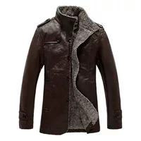 Меховая Новинка Amazon AliExpress, Молодежная мужская кожаная мужская холодостойкая куртка на флисовой подкладке, Европейская и американская стеганая куртка, Мужская фабрика