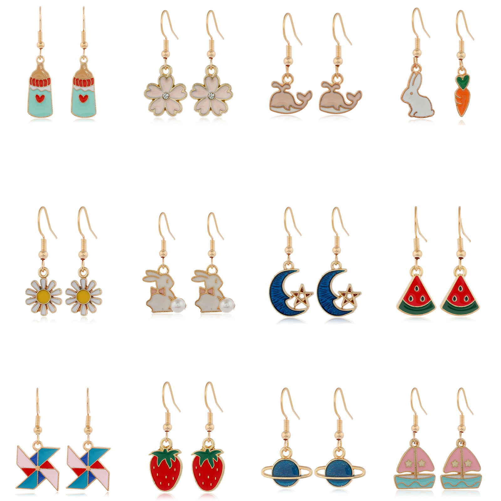 Korean Creative New Alloy Dripping Fruits Earrings display picture 24