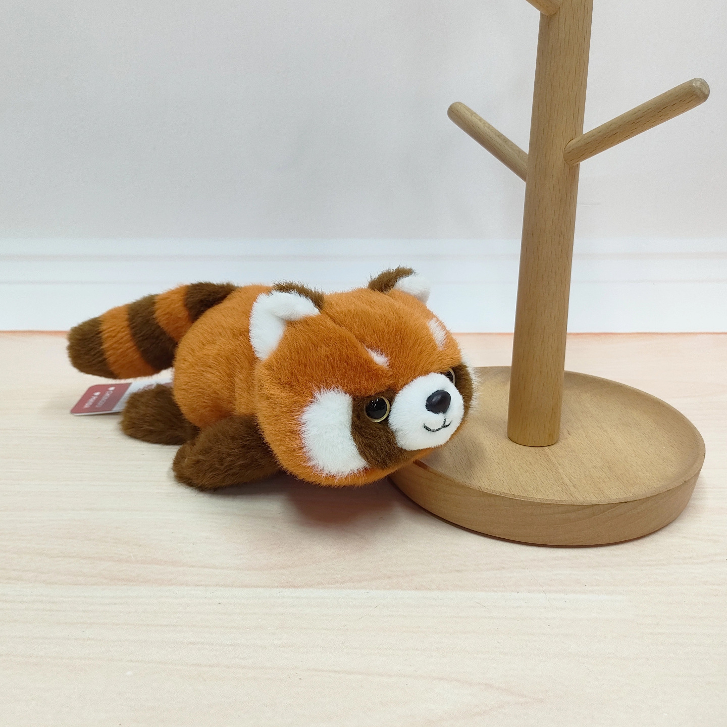 Descomprima la bolsa de frijoles del tesoro en la palma de la mano, muñeca pequeña, mesa con panda, peluche, muñeca de mapache suave, juguete para niños