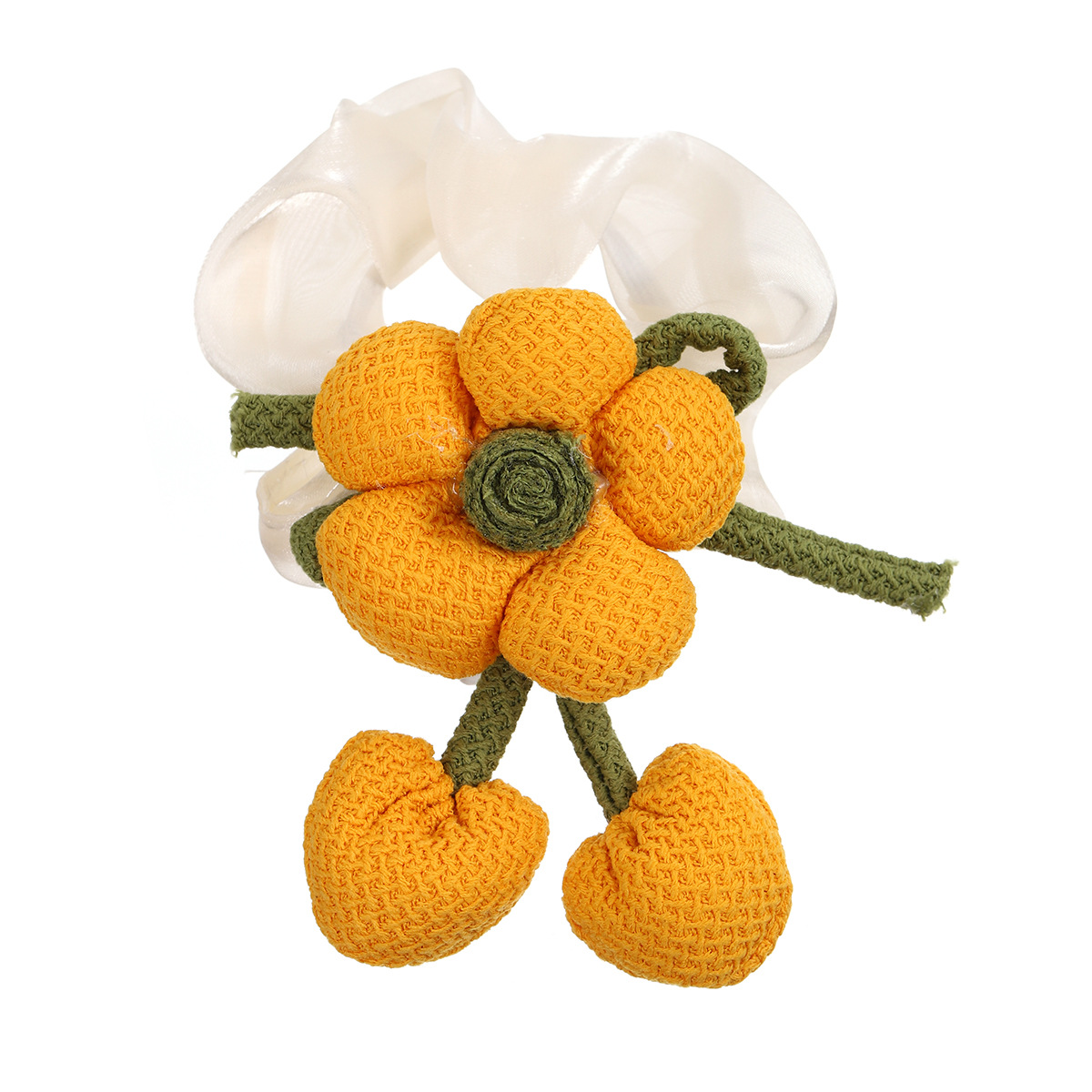 Otoño y invierno adornamiento para el cabello de los niños flor de algodón bordillo intestino grueso anillo de cabello hermoso tocado arco flor bordillo cabello cuerda cabeza